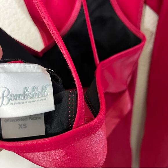Bombshell Sportswear SET Power Gloss Red Bra & Leggings 2 Piece Size XS / S - Picture 5 of 11